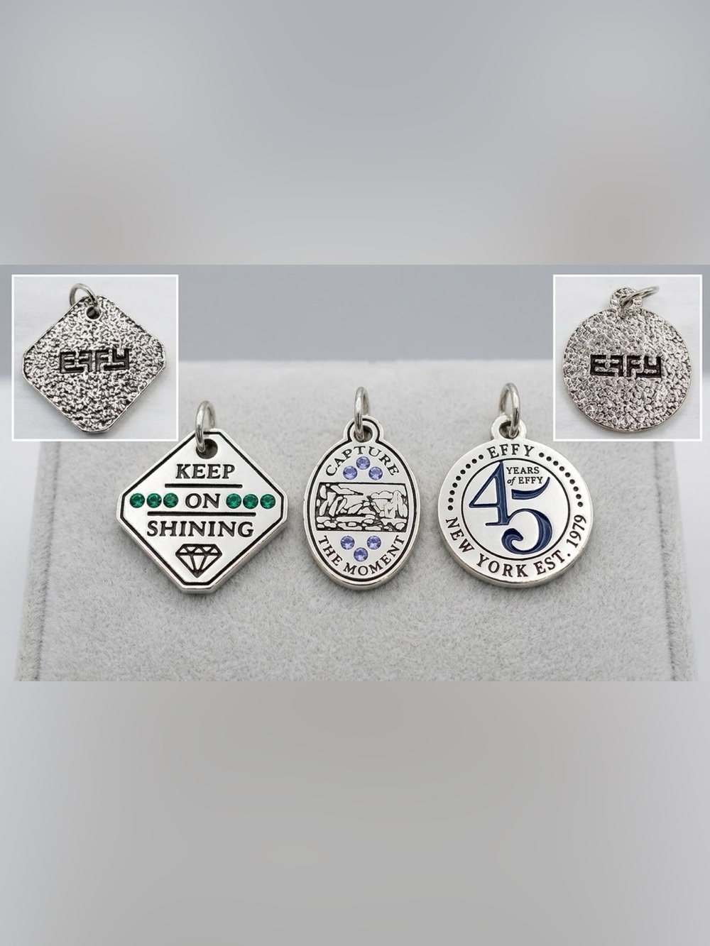 Lot of 3 Effy Jewelry 45th Anniversary Commemorative Pendants Cruise Charms
